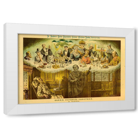 Queen Victorias Christmas. A Vision White Modern Wood Framed Art Print by British Museum