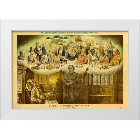 Queen Victorias Christmas. A Vision White Modern Wood Framed Art Print by British Museum