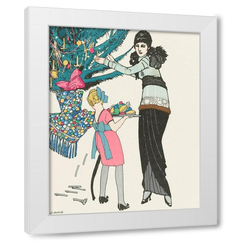 Christmas illustration White Modern Wood Framed Art Print by Gose, Francisco Javier