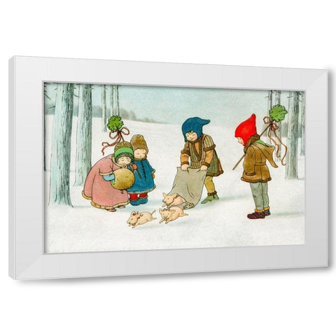 Joyeux Noel White Modern Wood Framed Art Print by Ebner, Pauli