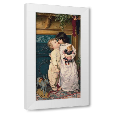 Under the Mistletoe White Modern Wood Framed Art Print by Library of Congress