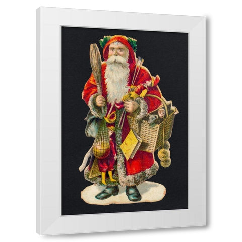 Santa Claus with a Basket of Toys White Modern Wood Framed Art Print by Library of Congress