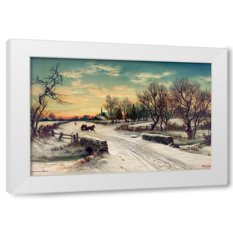 Christmas Morn  White Modern Wood Framed Art Print by Bauer, W. C.