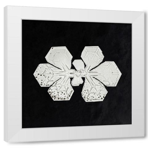 Snowflake 349 White Modern Wood Framed Art Print by Bentley, Wilson