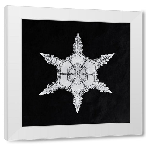 Snowflake 342 White Modern Wood Framed Art Print by Bentley, Wilson