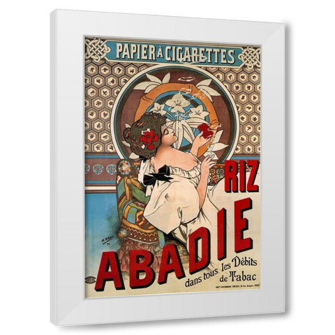Advertising Poster Riz Abadie-Cigarette Rolling Paper White Modern Wood Framed Art Print by Mucha, Alphonse