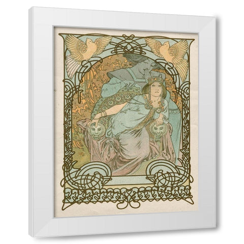 Ilsee-Princesse de Tripoli White Modern Wood Framed Art Print by Mucha, Alphonse