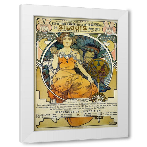 Exposition Universelles et Internationale de St. Louis White Modern Wood Framed Art Print by Mucha, Alphonse