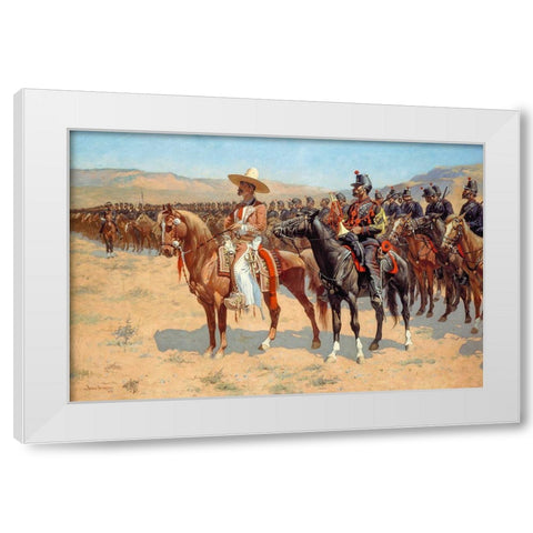 The Mexican Major White Modern Wood Framed Art Print by Remington, Frederic