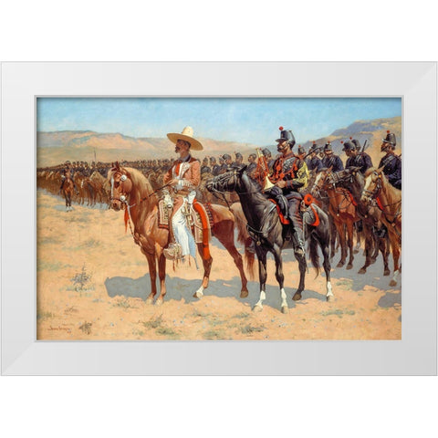 The Mexican Major White Modern Wood Framed Art Print by Remington, Frederic