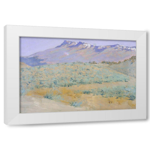 Blue prarie White Modern Wood Framed Art Print by Remington, Frederic