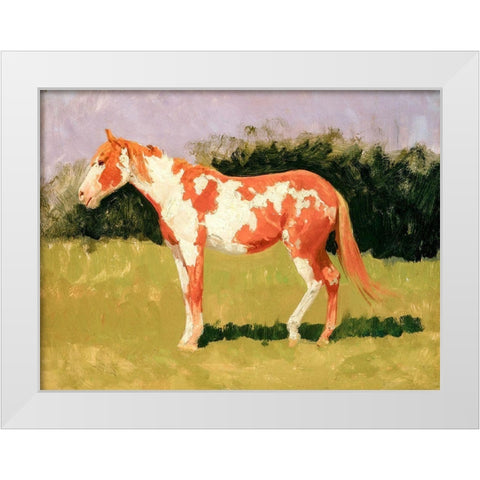 Pinto horse White Modern Wood Framed Art Print by Remington, Frederic