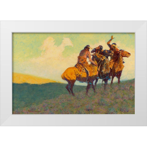 With the eye of the mind White Modern Wood Framed Art Print by Remington, Frederic