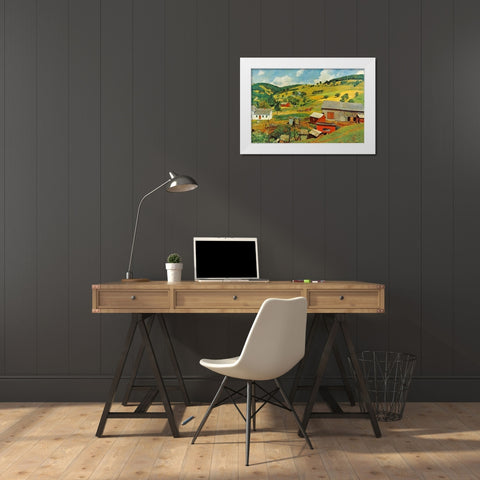 Shreyvogel Farm White Modern Wood Framed Art Print by Shreyvogel, Charles