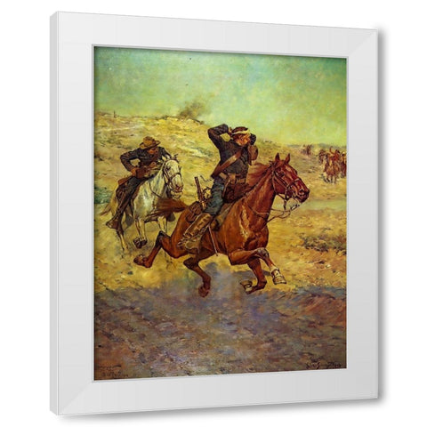 Going for Reinforcements White Modern Wood Framed Art Print by Shreyvogel, Charles