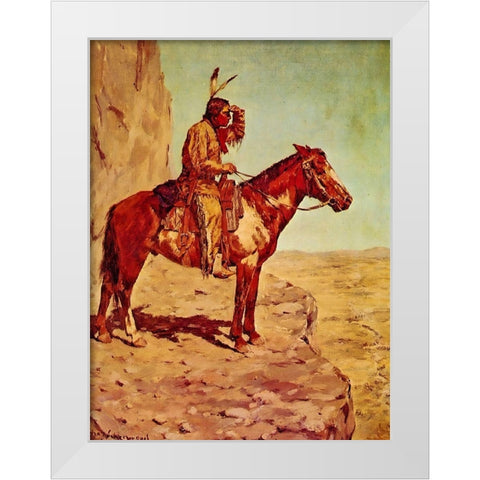 The Scout White Modern Wood Framed Art Print by Shreyvogel, Charles