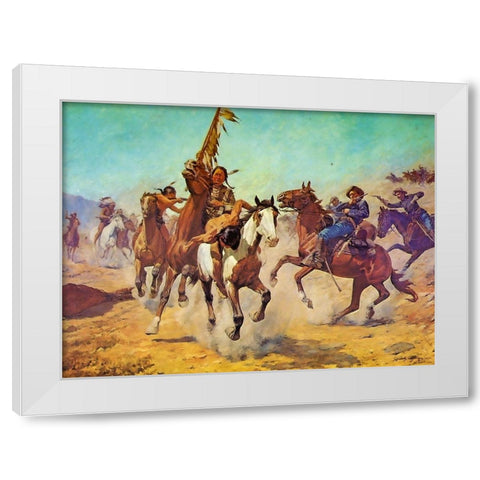 Silenced War Whoop White Modern Wood Framed Art Print by Shreyvogel, Charles