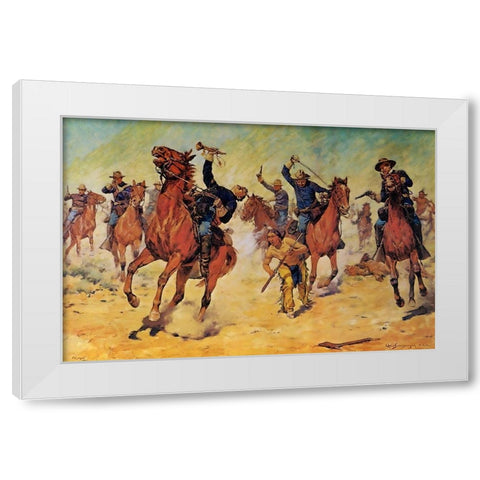 Surrounded White Modern Wood Framed Art Print by Shreyvogel, Charles