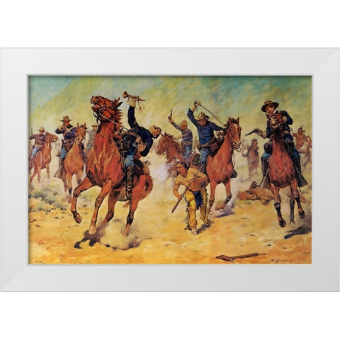Surrounded White Modern Wood Framed Art Print by Shreyvogel, Charles