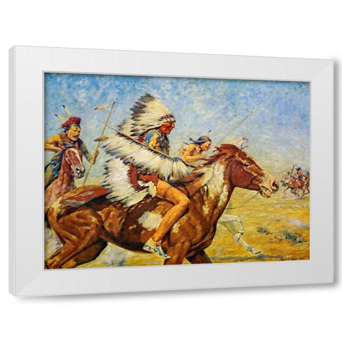 Going into Action White Modern Wood Framed Art Print by Shreyvogel, Charles