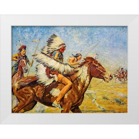 Going into Action White Modern Wood Framed Art Print by Shreyvogel, Charles