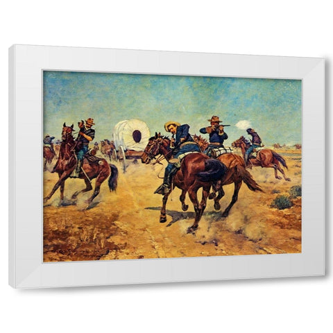 Protecting the Immigrants White Modern Wood Framed Art Print by Shreyvogel, Charles