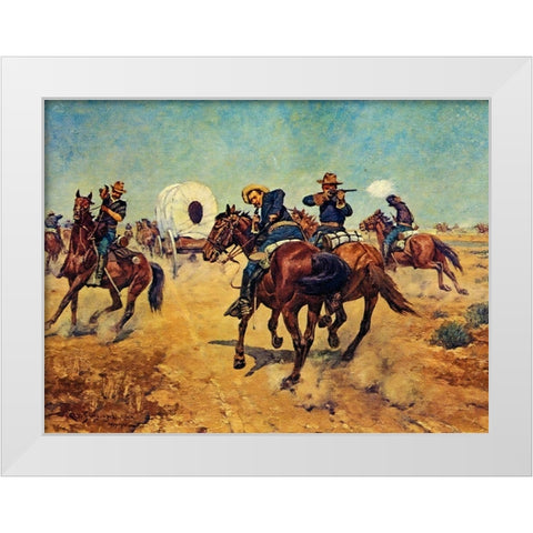 Protecting the Immigrants White Modern Wood Framed Art Print by Shreyvogel, Charles