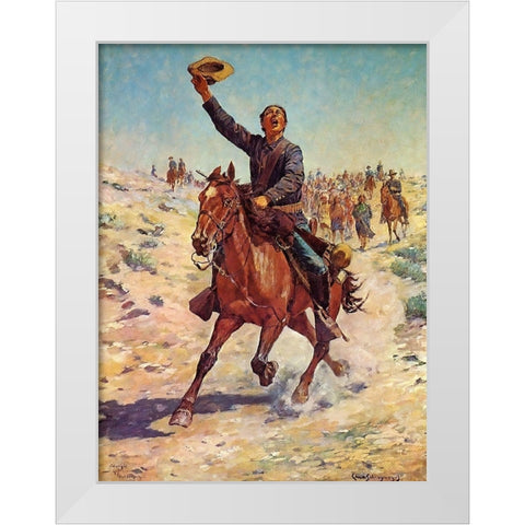 Nearing the Fort White Modern Wood Framed Art Print by Shreyvogel, Charles