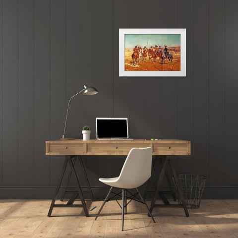 Custers Demand White Modern Wood Framed Art Print by Shreyvogel, Charles