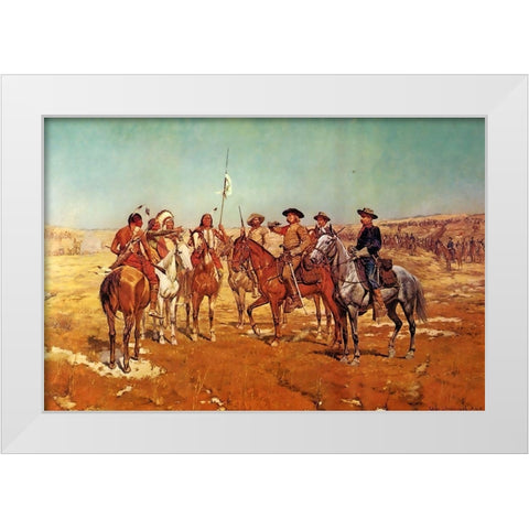 Custers Demand White Modern Wood Framed Art Print by Shreyvogel, Charles