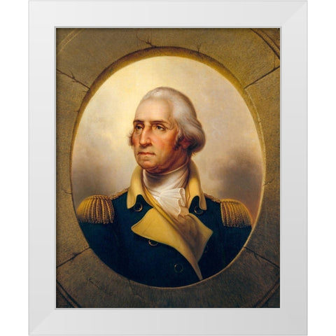 George Washington White Modern Wood Framed Art Print by Peale, Rembrandt