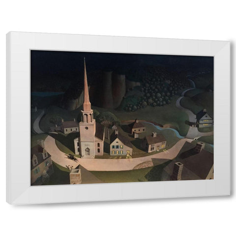 Midnight Ride of Paul Revere White Modern Wood Framed Art Print by Wood, Grant
