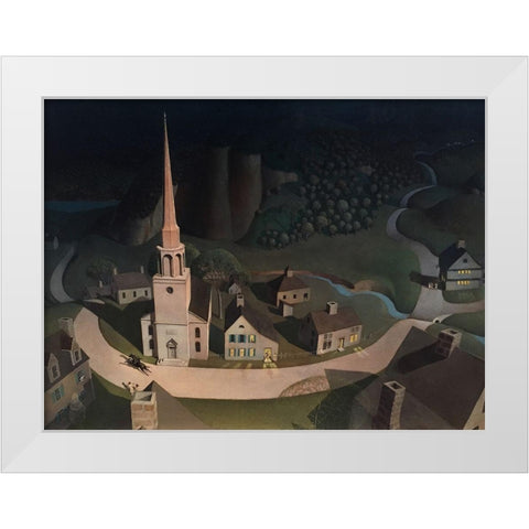 Midnight Ride of Paul Revere White Modern Wood Framed Art Print by Wood, Grant