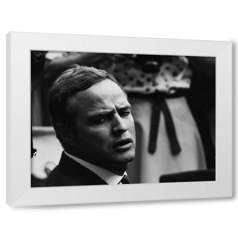 Civil Rights March on Washington-D.C. Actor Marlon Brando White Modern Wood Framed Art Print by U.S. Archives