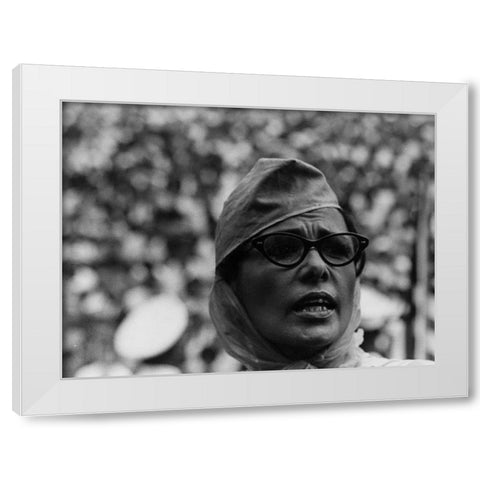 Civil Rights March on Washington-D.C. Actor Lena Horne White Modern Wood Framed Art Print by U.S. Archives