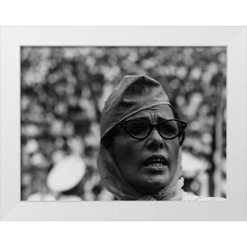 Civil Rights March on Washington-D.C. Actor Lena Horne White Modern Wood Framed Art Print by U.S. Archives