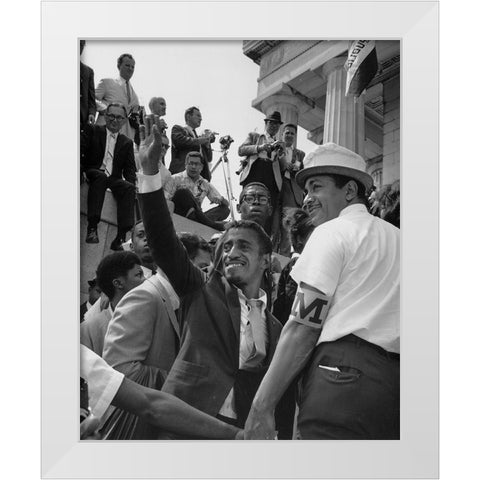 Civil Rights March on Washington-D.C. Actor Sammy Davis-Jr White Modern Wood Framed Art Print by U.S. Archives