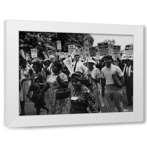 Photograph of the Civil Rights March on Washington White Modern Wood Framed Art Print by U.S. Archives