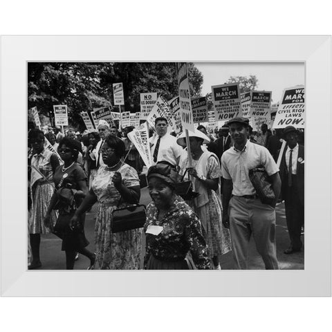Photograph of the Civil Rights March on Washington White Modern Wood Framed Art Print by U.S. Archives