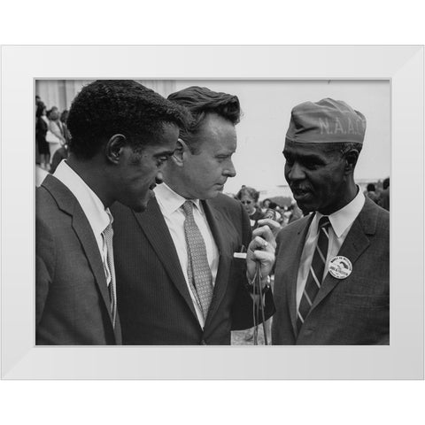 Civil Rights March on Washington-D.C. Sammy Davis-Jr.-actor White Modern Wood Framed Art Print by U.S. Archives