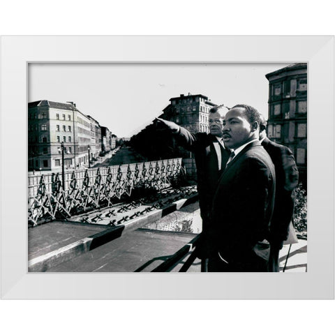 Dr. Martin Luther King in Berlin-Germany 1964 White Modern Wood Framed Art Print by U.S. Archives