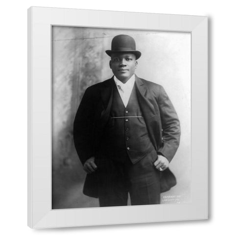 Jack Johnson the first African American world heavyweight champion boxer White Modern Wood Framed Art Print by U.S. Archives