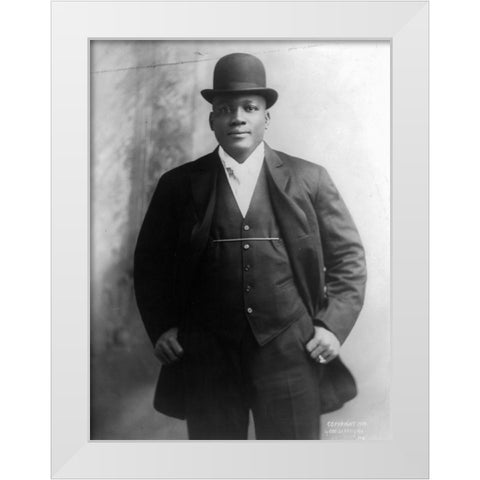 Jack Johnson the first African American world heavyweight champion boxer White Modern Wood Framed Art Print by U.S. Archives