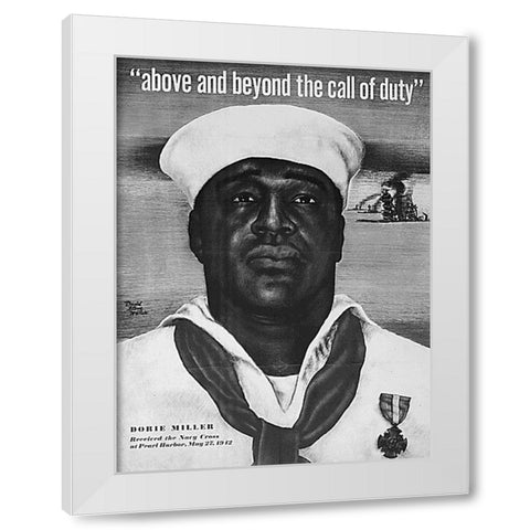 WWII Above and Beyond the Call of Duty White Modern Wood Framed Art Print by U.S. Archives