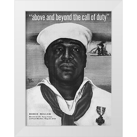 WWII Above and Beyond the Call of Duty White Modern Wood Framed Art Print by U.S. Archives