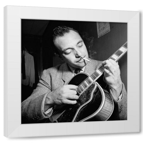 Django Reinhardt White Modern Wood Framed Art Print by Gottlieb, William