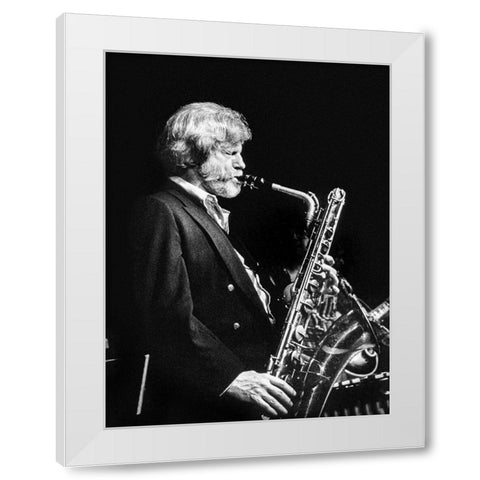 Gerry Mulligan White Modern Wood Framed Art Print by Gottlieb, William