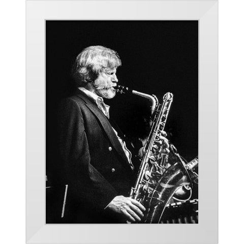 Gerry Mulligan White Modern Wood Framed Art Print by Gottlieb, William