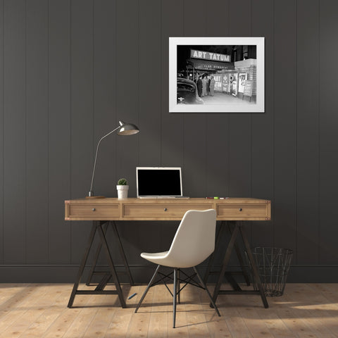 Art Tatum and Phil Moore-Downbeat-New York-N.Y. White Modern Wood Framed Art Print by Gottlieb, William