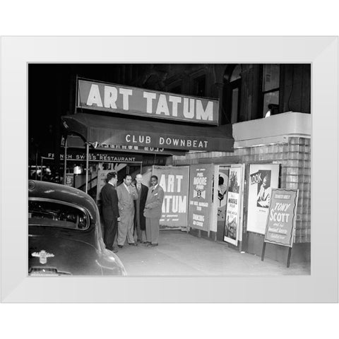 Art Tatum and Phil Moore-Downbeat-New York-N.Y. White Modern Wood Framed Art Print by Gottlieb, William